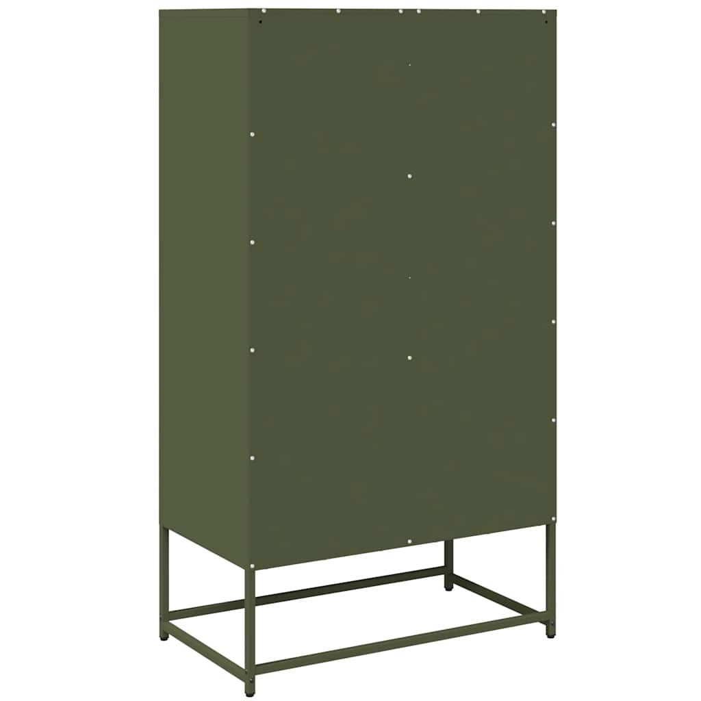 Buffet haut vert olive 68x39x123 cm acier - XIOS