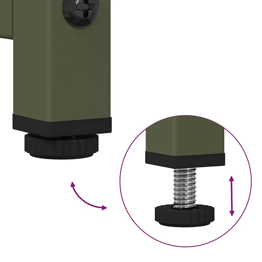 Buffet haut vert olive 68x39x123 cm acier - XIOS