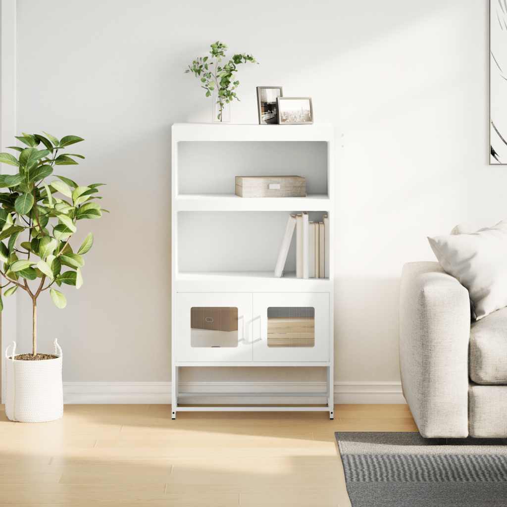 Buffet haut blanc 68x39x123 cm acier - XIOS