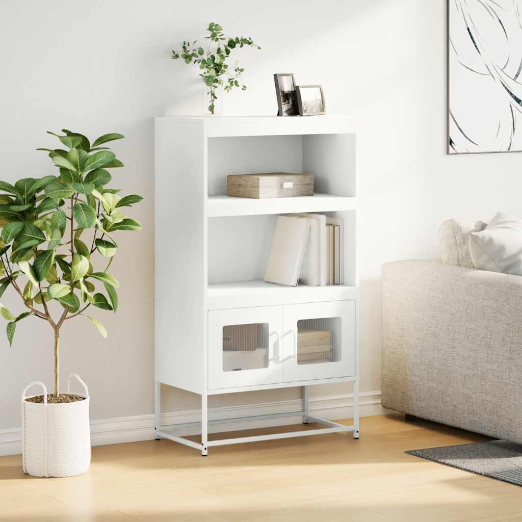 Buffet haut blanc 68x39x123 cm acier - XIOS