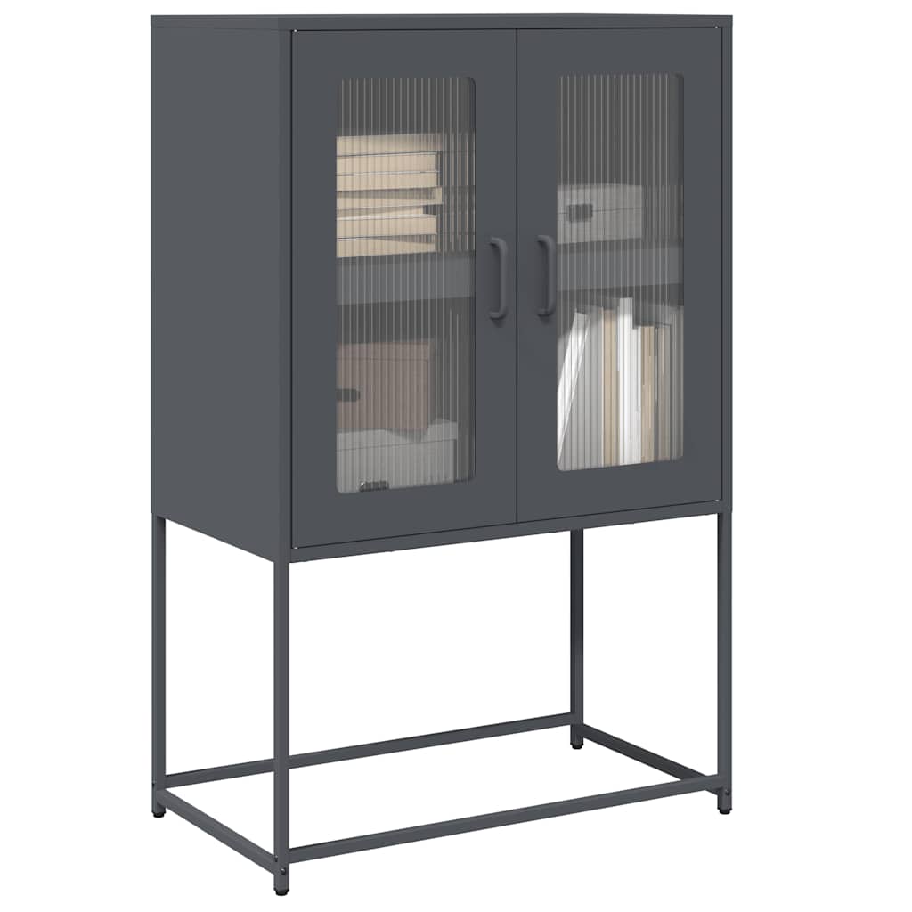 Buffet haut anthracite 68x39x107 cm acier - XIOS