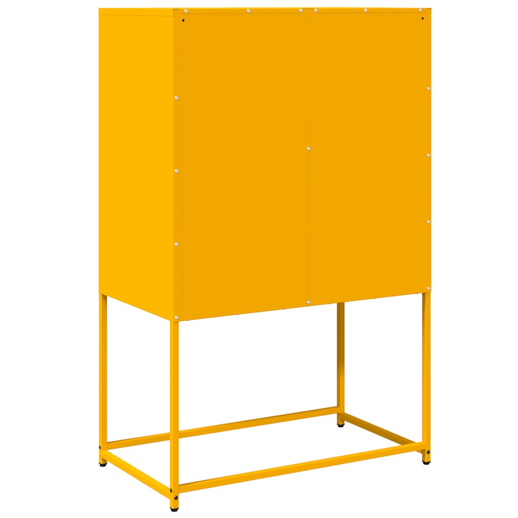 Buffet haut jaune moutarde 68x39x107 cm acier - XIOS