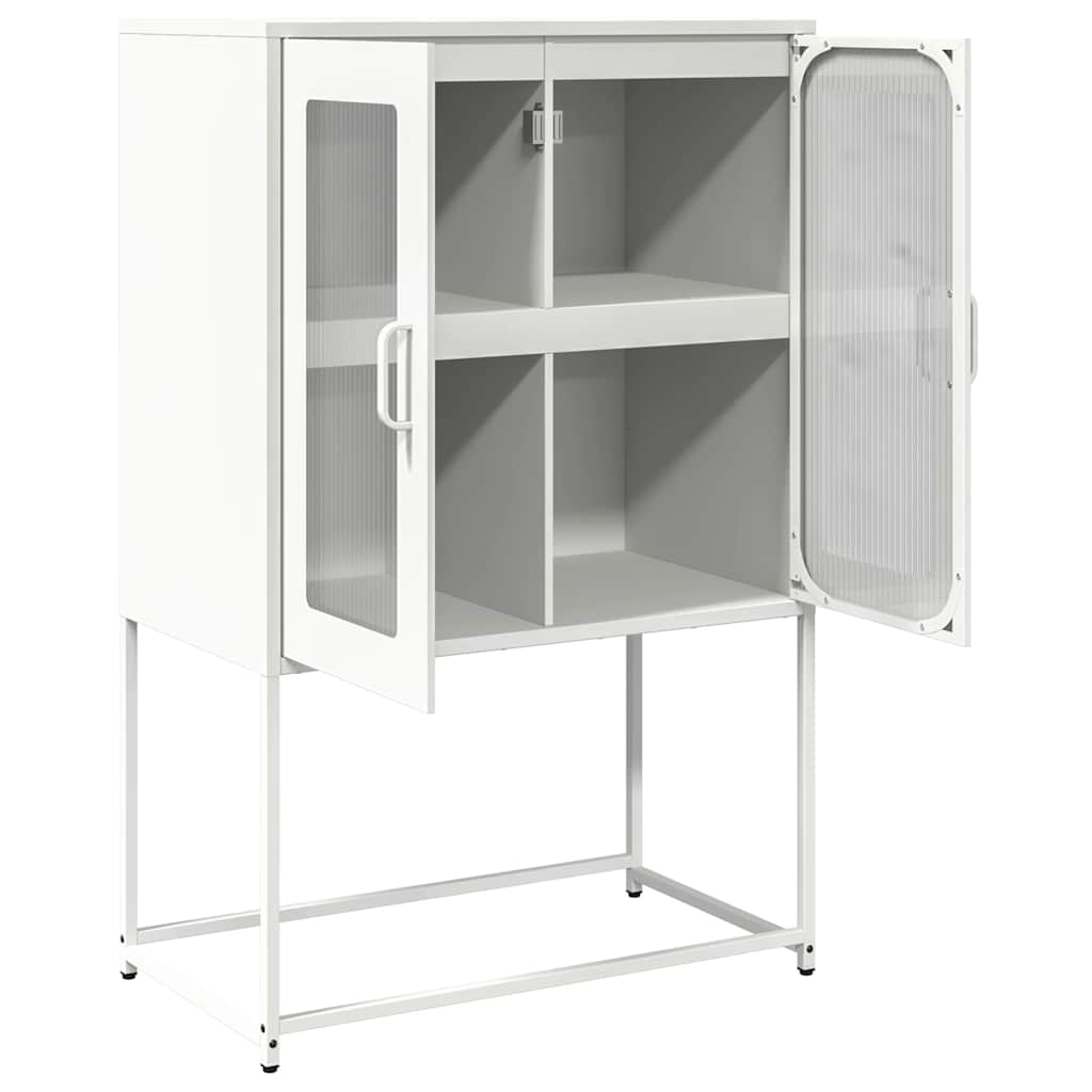 Buffet haut blanc 68x39x107 cm acier - XIOS