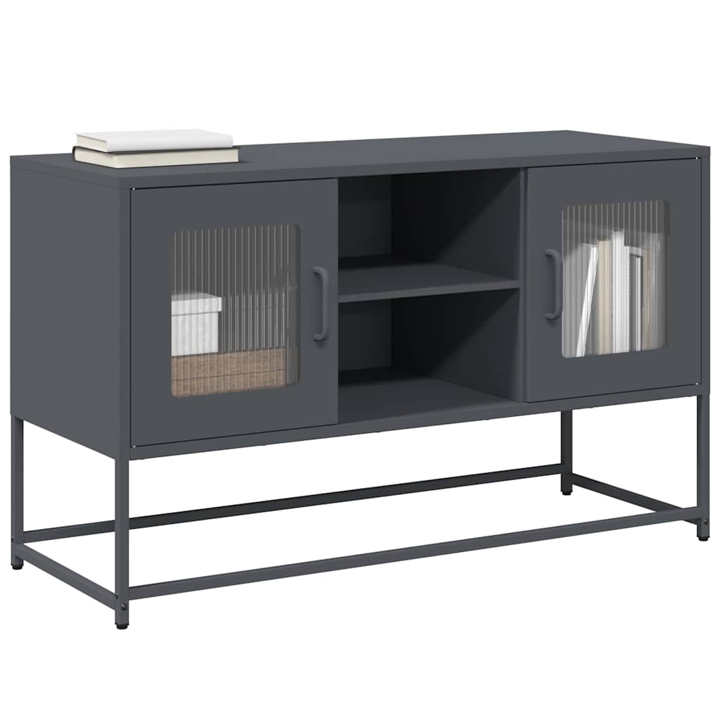 Meuble TV anthracite 100,5x39x60,5 cm acier - XIOS