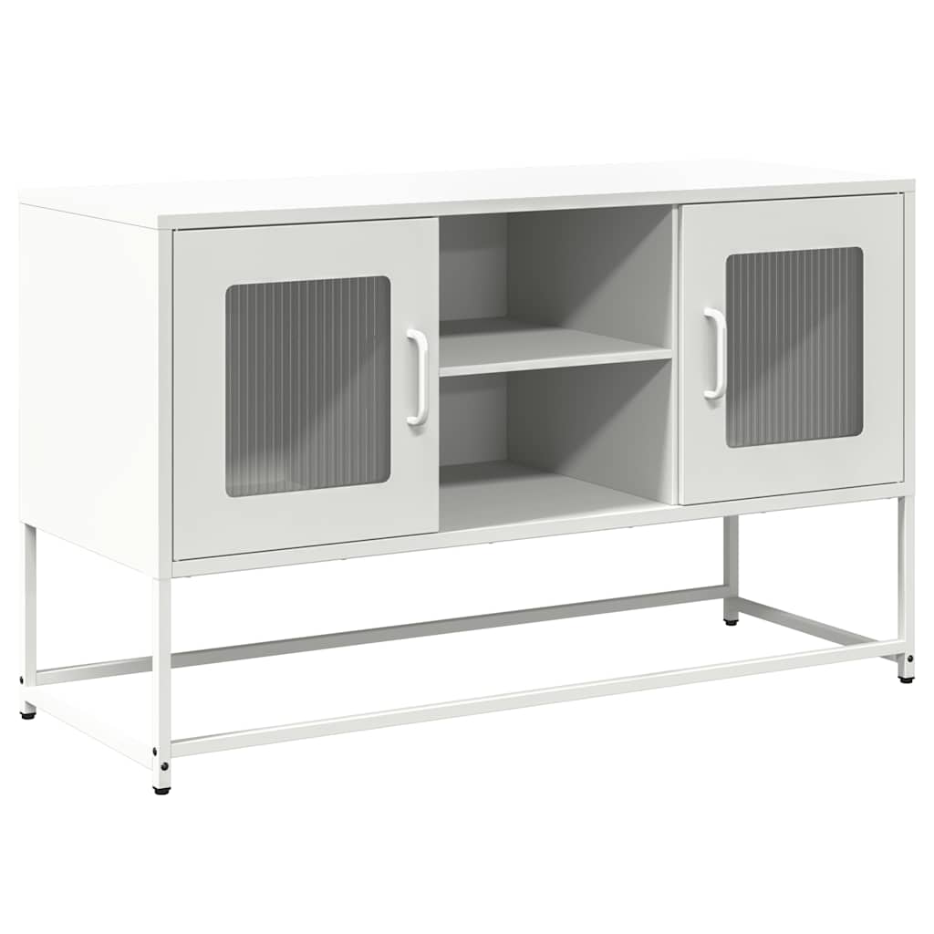 Meuble TV blanc 100,5x39x60,5 cm acier - XIOS