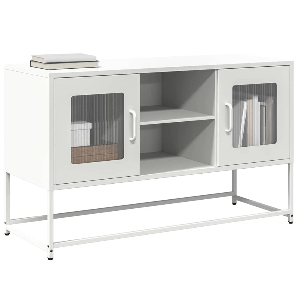 Meuble TV blanc 100,5x39x60,5 cm acier - XIOS