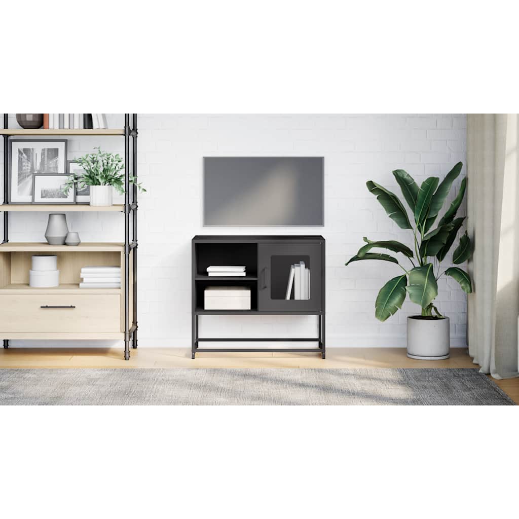 Meuble TV noir 68x39x60,5 cm acier - XIOS