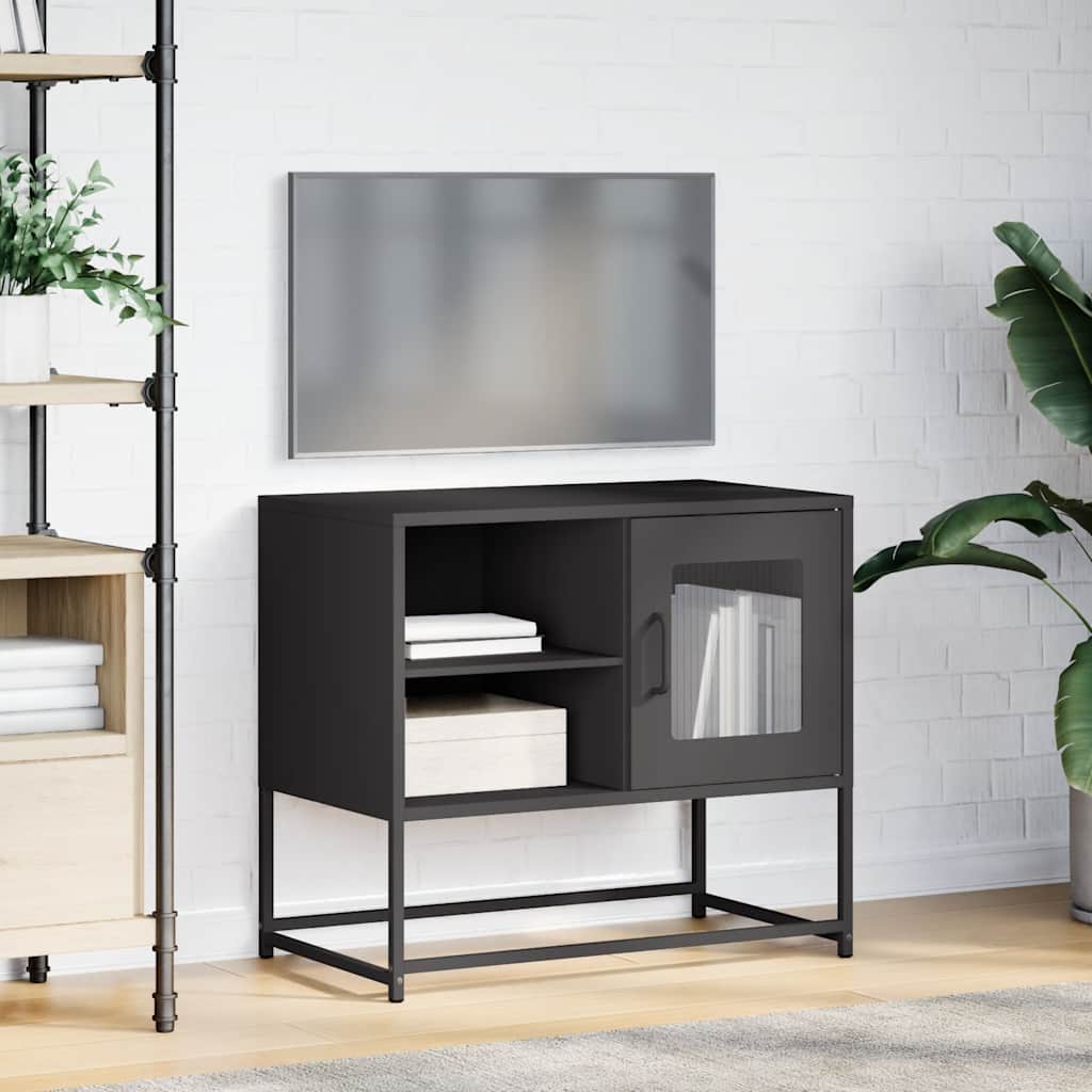 Meuble TV noir 68x39x60,5 cm acier - XIOS
