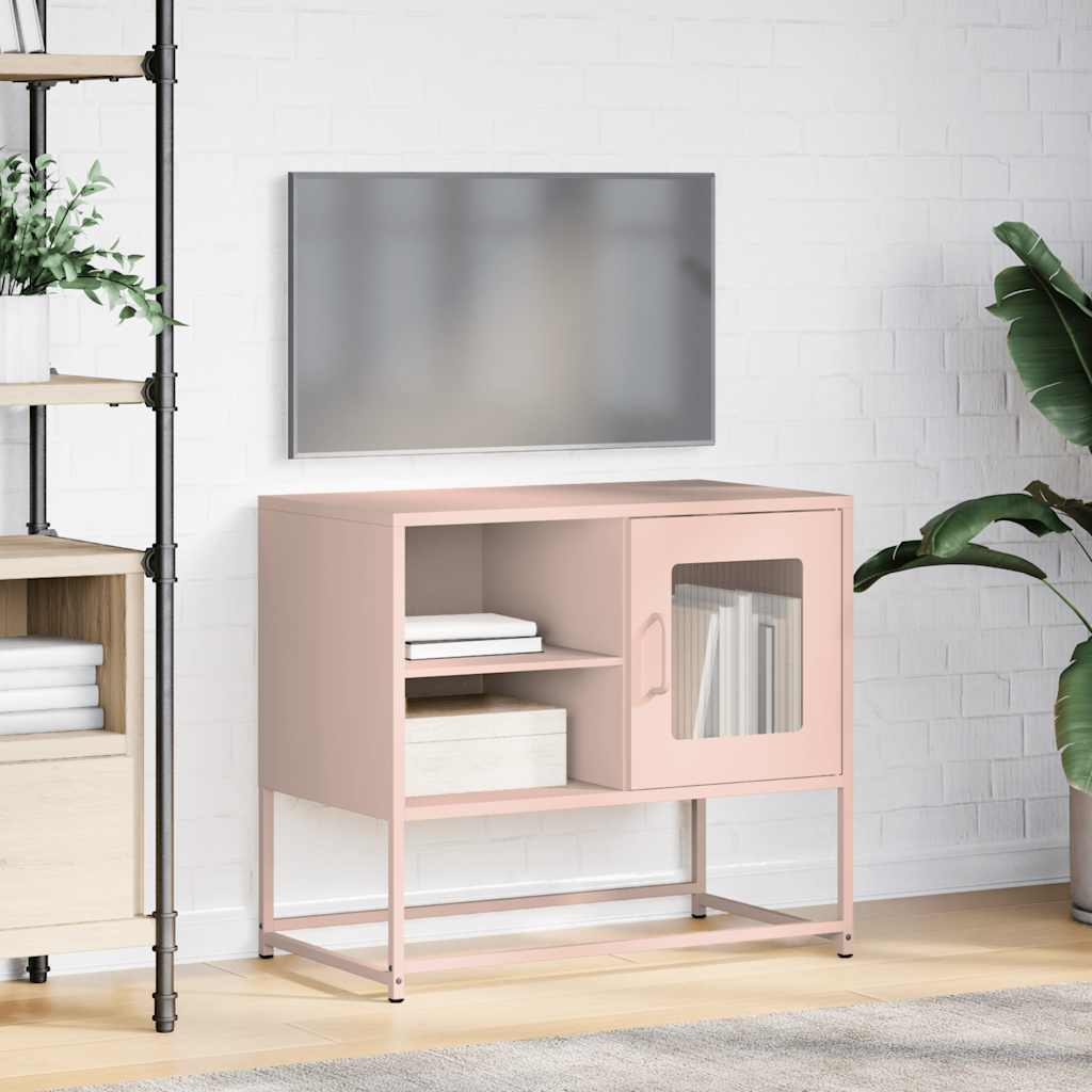 Meuble TV rose 68x39x60,5 cm acier - XIOS