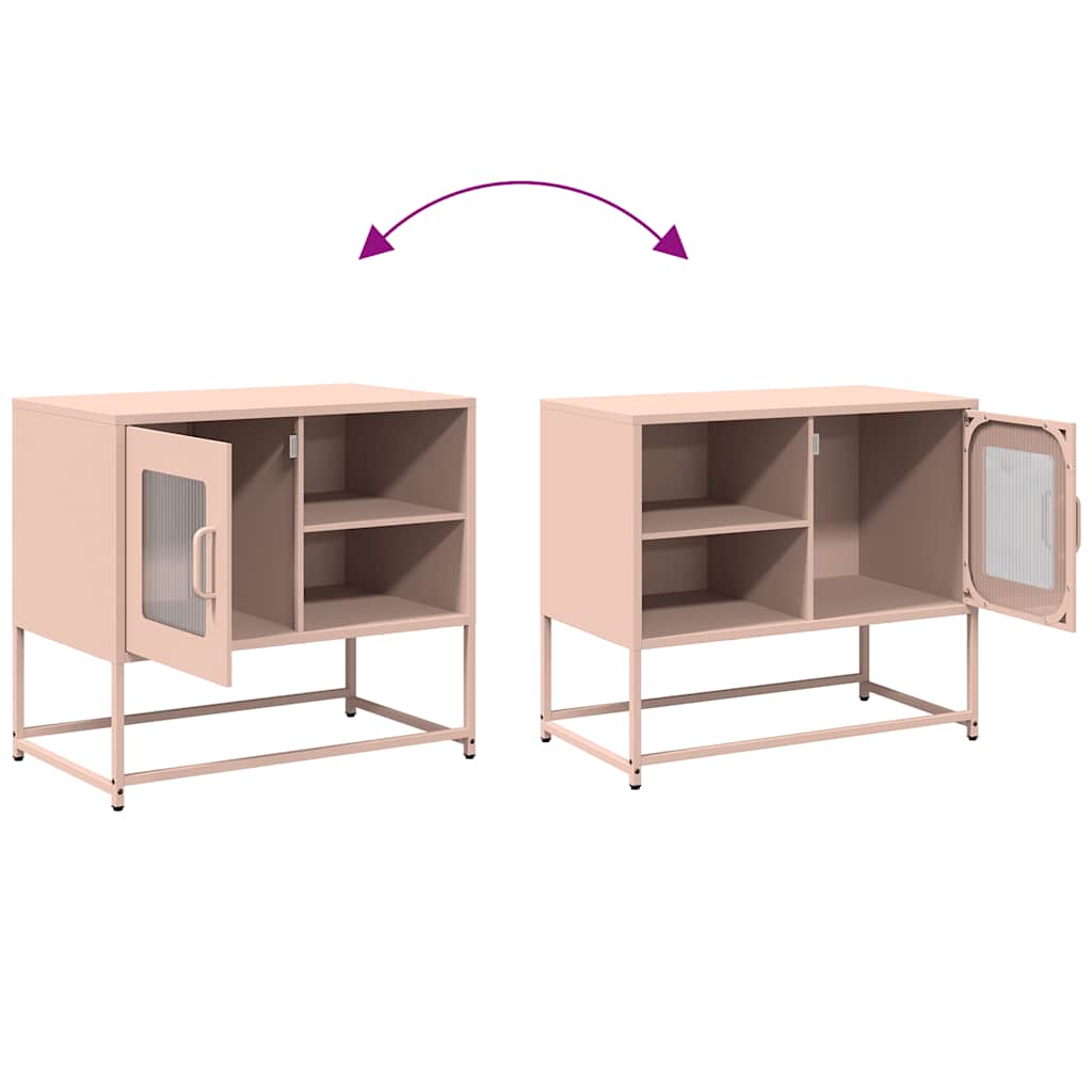 Meuble TV rose 68x39x60,5 cm acier - XIOS