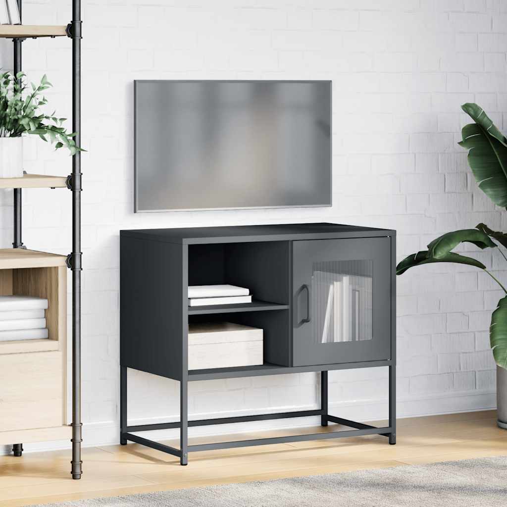 Meuble TV anthracite 68x39x60,5 cm acier - XIOS