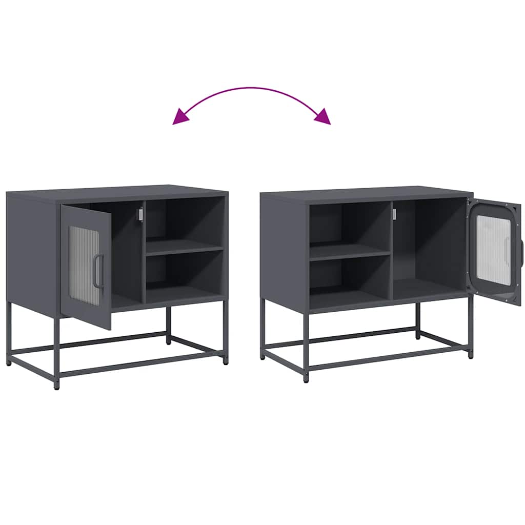 Meuble TV anthracite 68x39x60,5 cm acier - XIOS