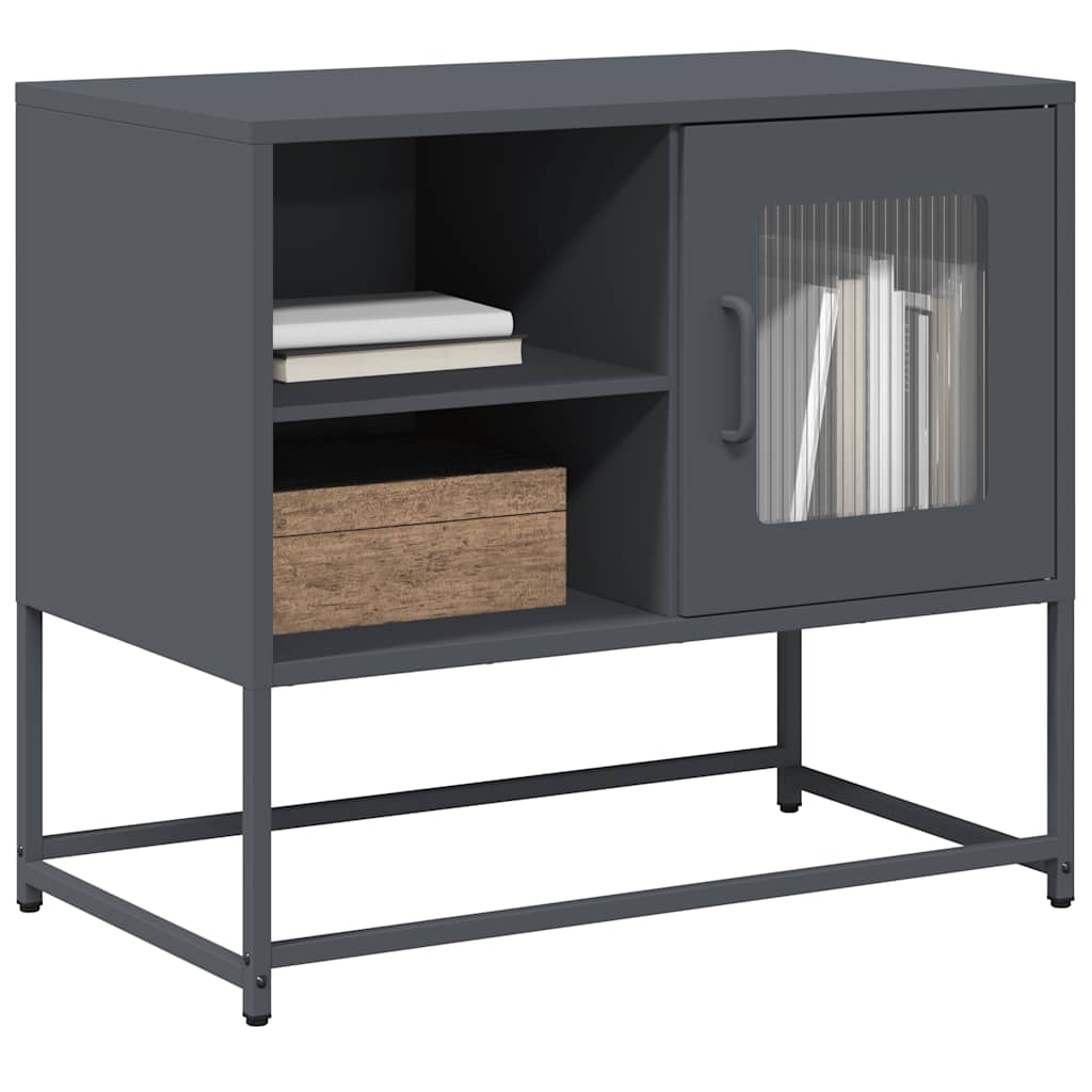 Meuble TV anthracite 68x39x60,5 cm acier - XIOS