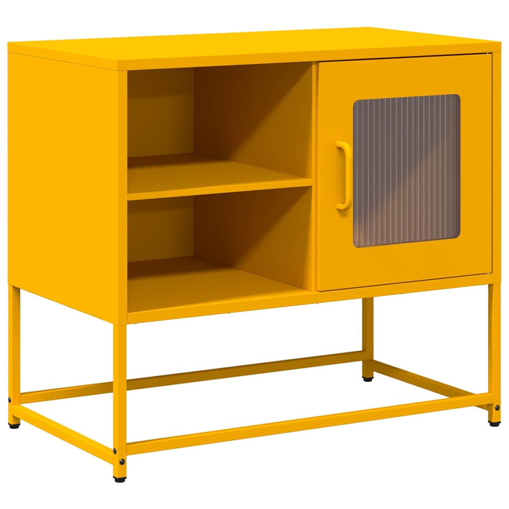 Meuble TV jaune moutarde 68x39x60,5 cm acier - XIOS