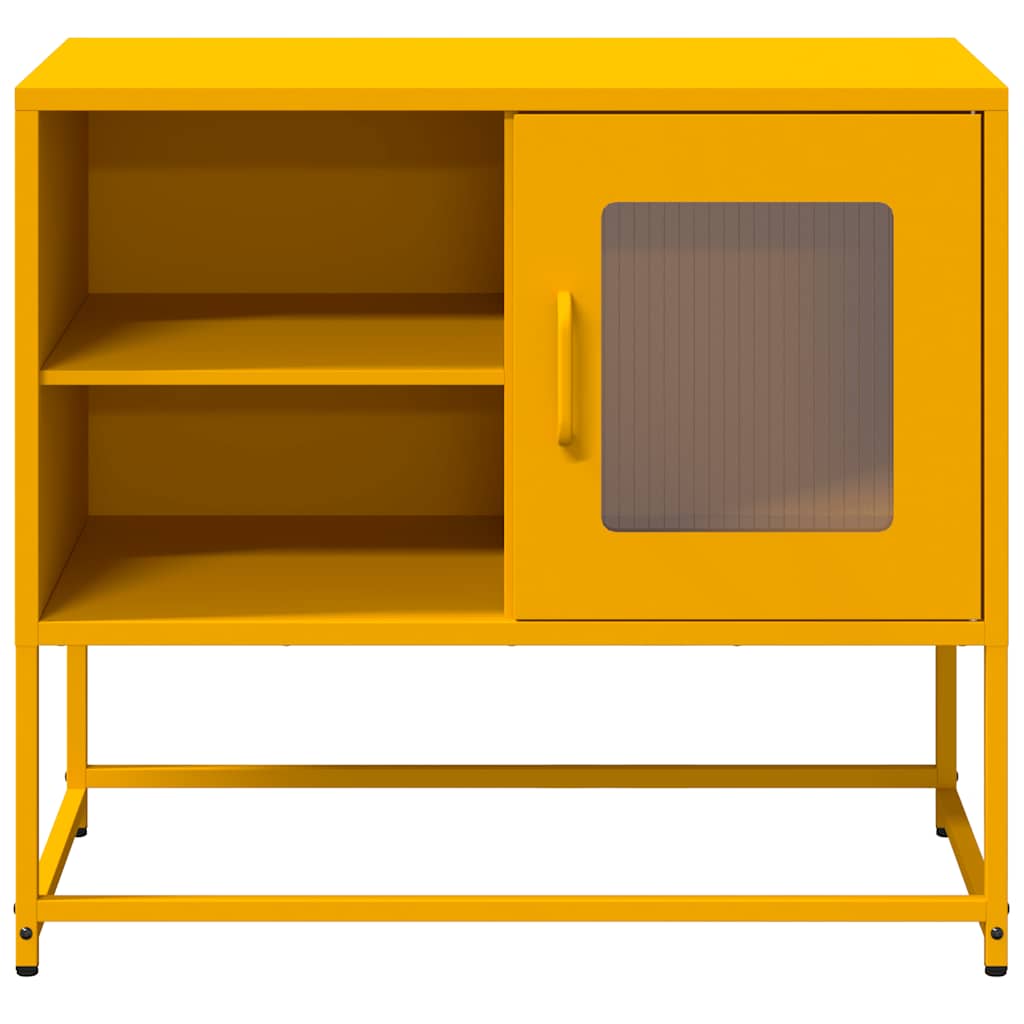 Meuble TV jaune moutarde 68x39x60,5 cm acier - XIOS