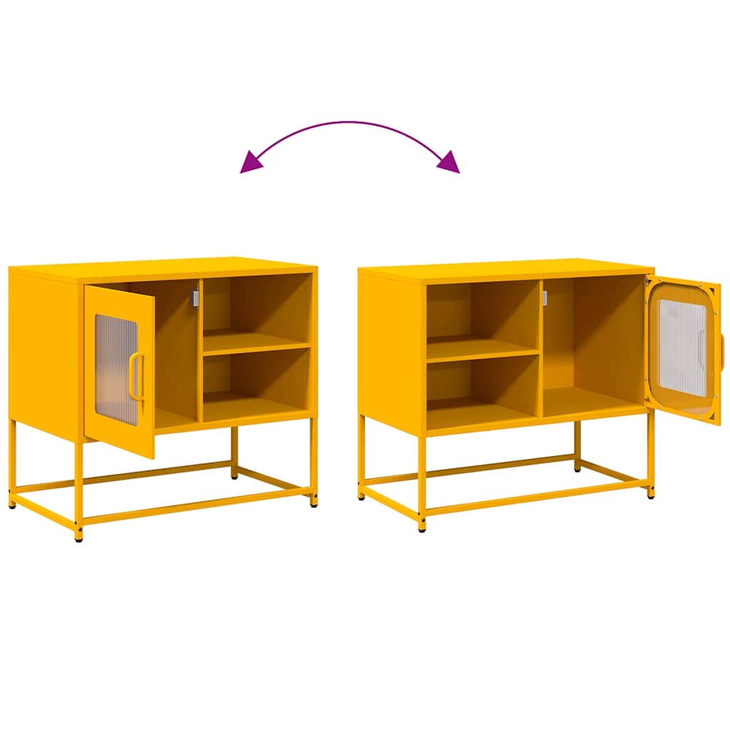 Meuble TV jaune moutarde 68x39x60,5 cm acier - XIOS