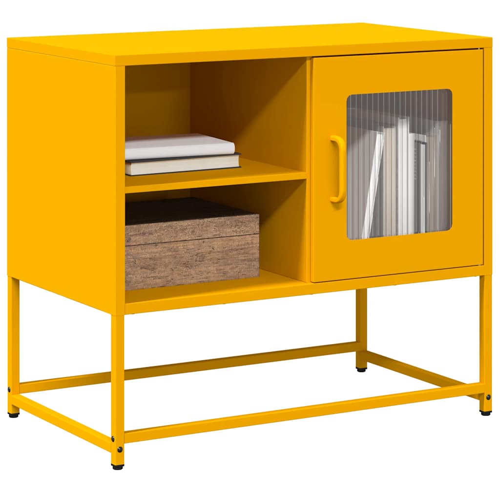 Meuble TV jaune moutarde 68x39x60,5 cm acier - XIOS