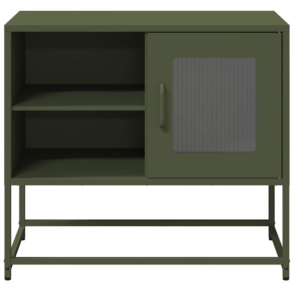 Meuble TV vert olive 68x39x60,5 cm acier - XIOS
