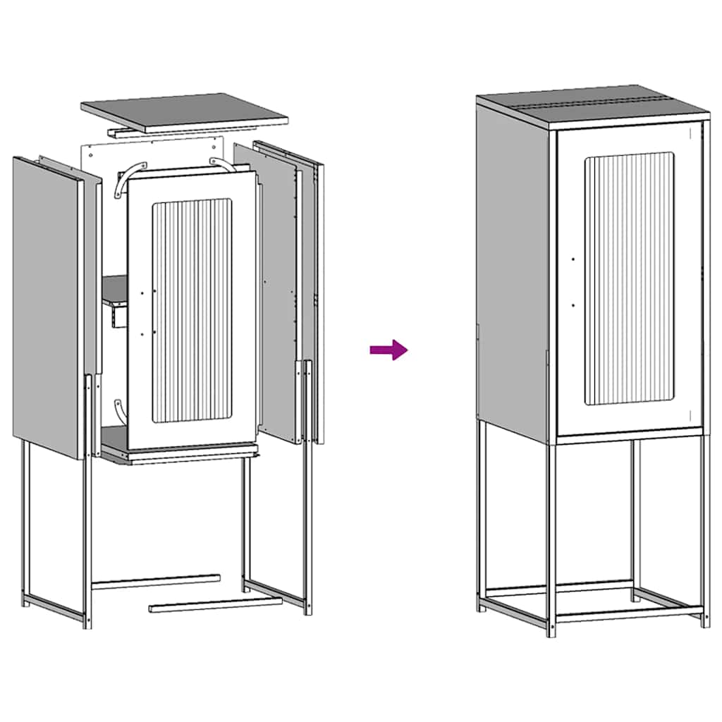 Buffet rose 36x39x107 cm acier laminé à froid - XIOS