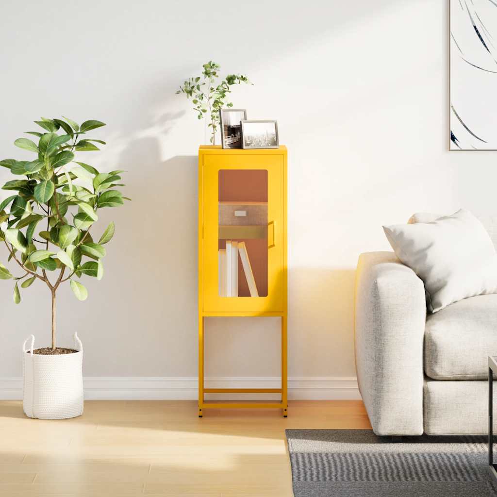 Buffet jaune moutarde 36x39x107 cm acier laminé à froid - XIOS