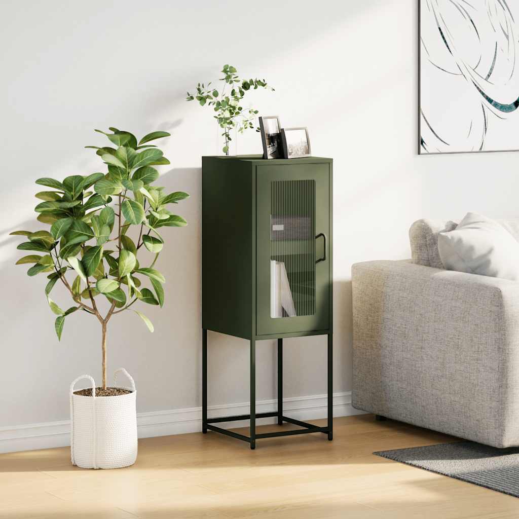 Buffet vert olive 36x39x107 cm acier laminé à froid - XIOS