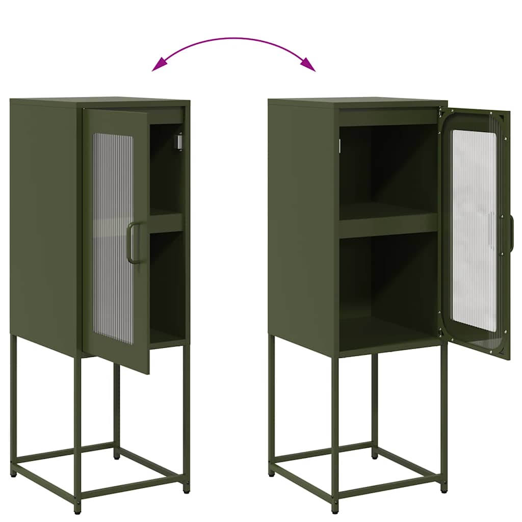 Buffet vert olive 36x39x107 cm acier laminé à froid - XIOS