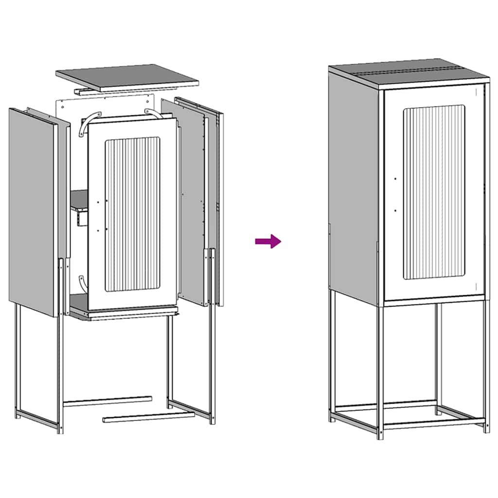 Buffet blanc 36x39x107 cm acier laminé à froid - XIOS