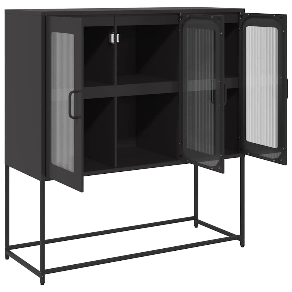 Buffet noir 100,5x39x107 cm acier laminé à froid - XIOS