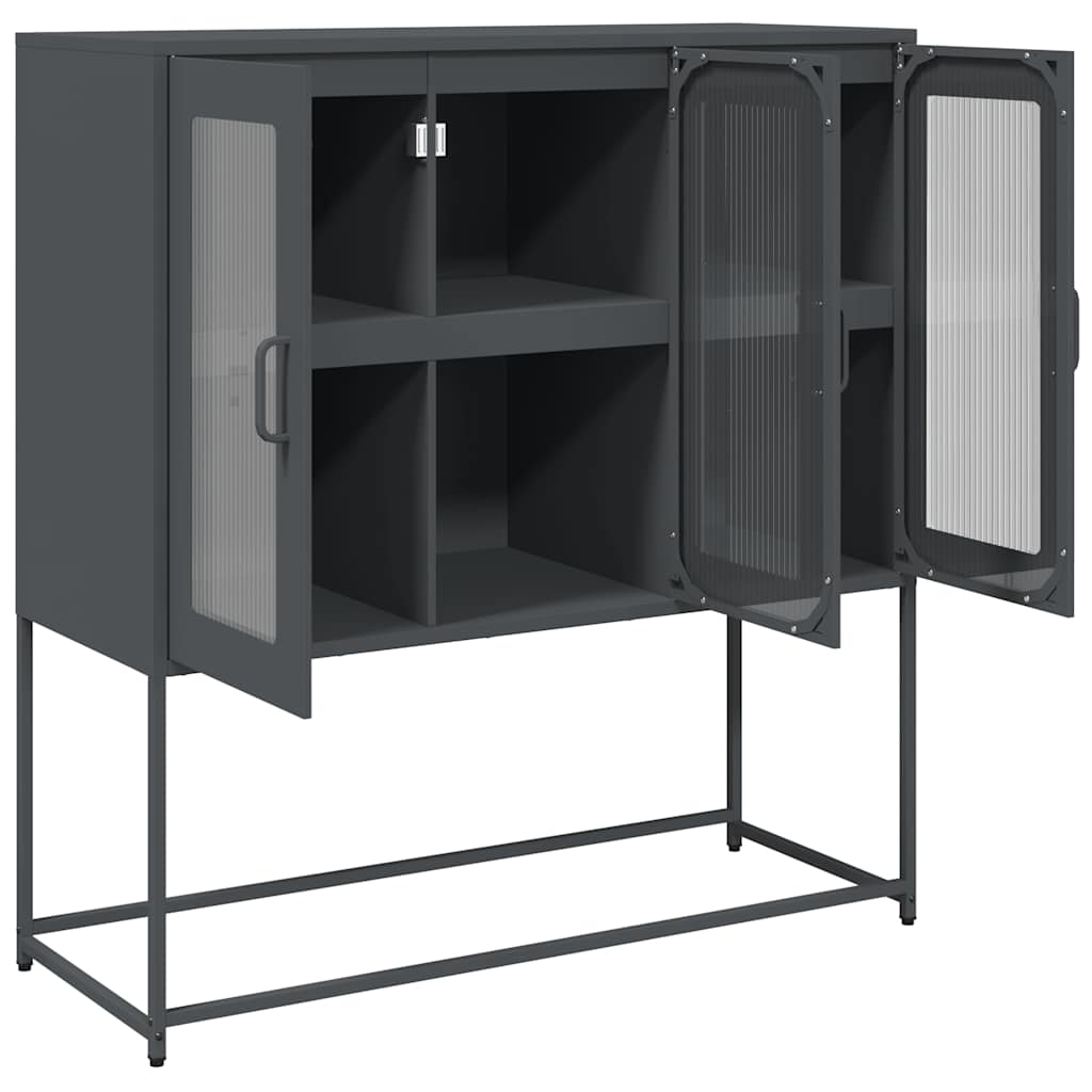 Buffet anthracite 100,5x39x107 cm acier laminé à froid - XIOS