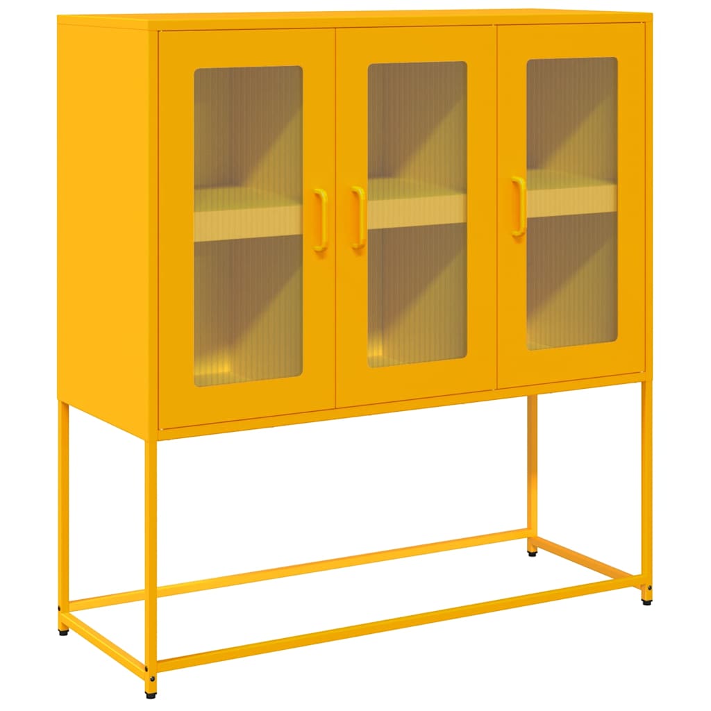 Buffet jaune moutarde 100,5x39x107 cm acier laminé à froid - XIOS