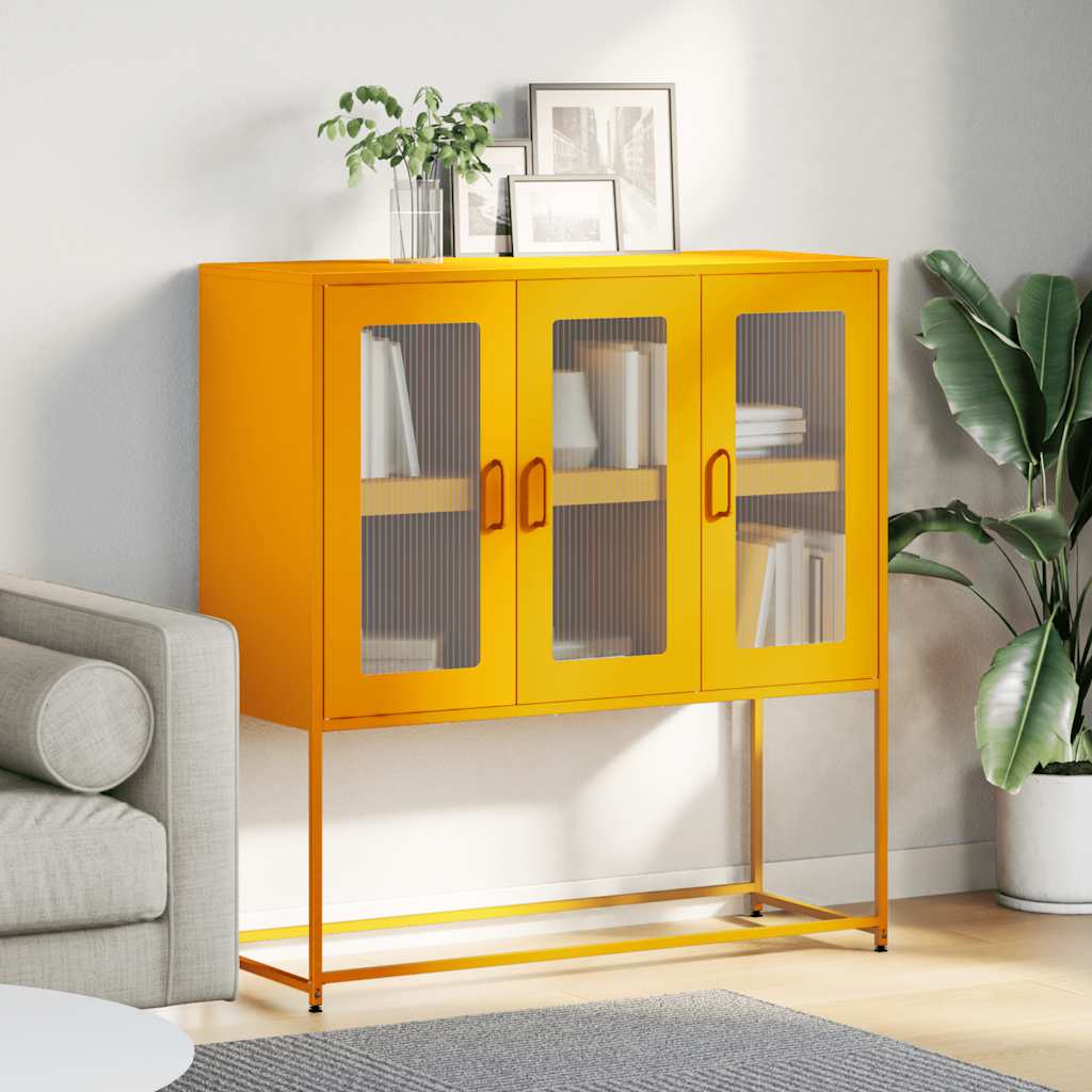 Buffet jaune moutarde 100,5x39x107 cm acier laminé à froid - XIOS