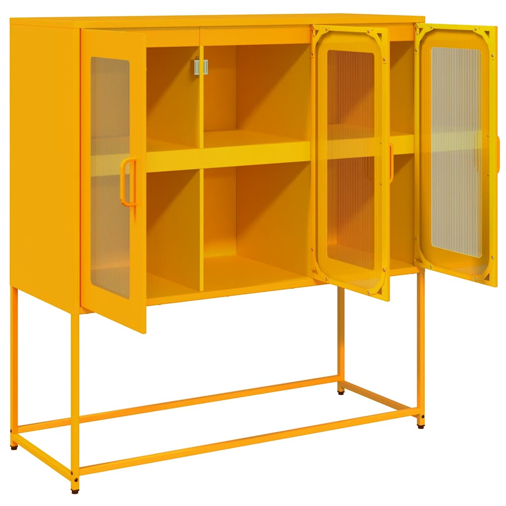 Buffet jaune moutarde 100,5x39x107 cm acier laminé à froid - XIOS