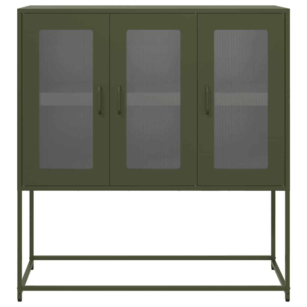 Buffet vert olive 100,5x39x107 cm acier laminé à froid - XIOS