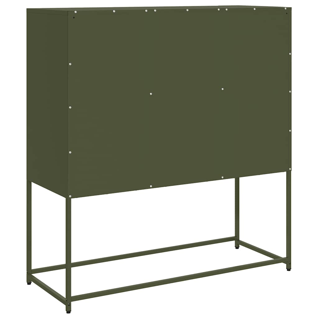 Buffet vert olive 100,5x39x107 cm acier laminé à froid - XIOS