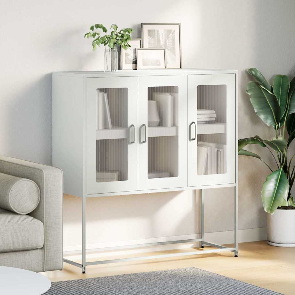 Buffet blanc 100,5x39x107 cm acier laminé à froid - XIOS