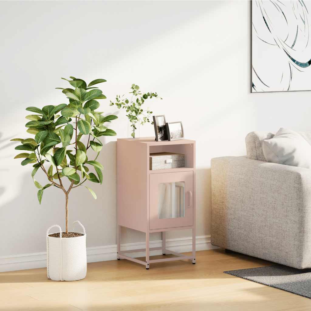 Table de chevet rose 36x39x78 cm acier laminé à froid - XIOS