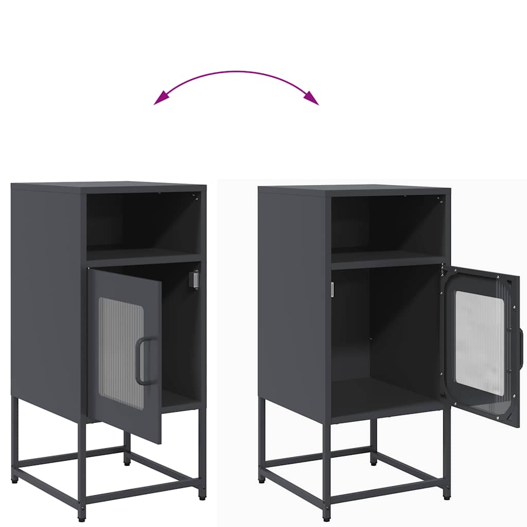 Table de chevet anthracite 36x39x78 cm acier laminé à froid - XIOS