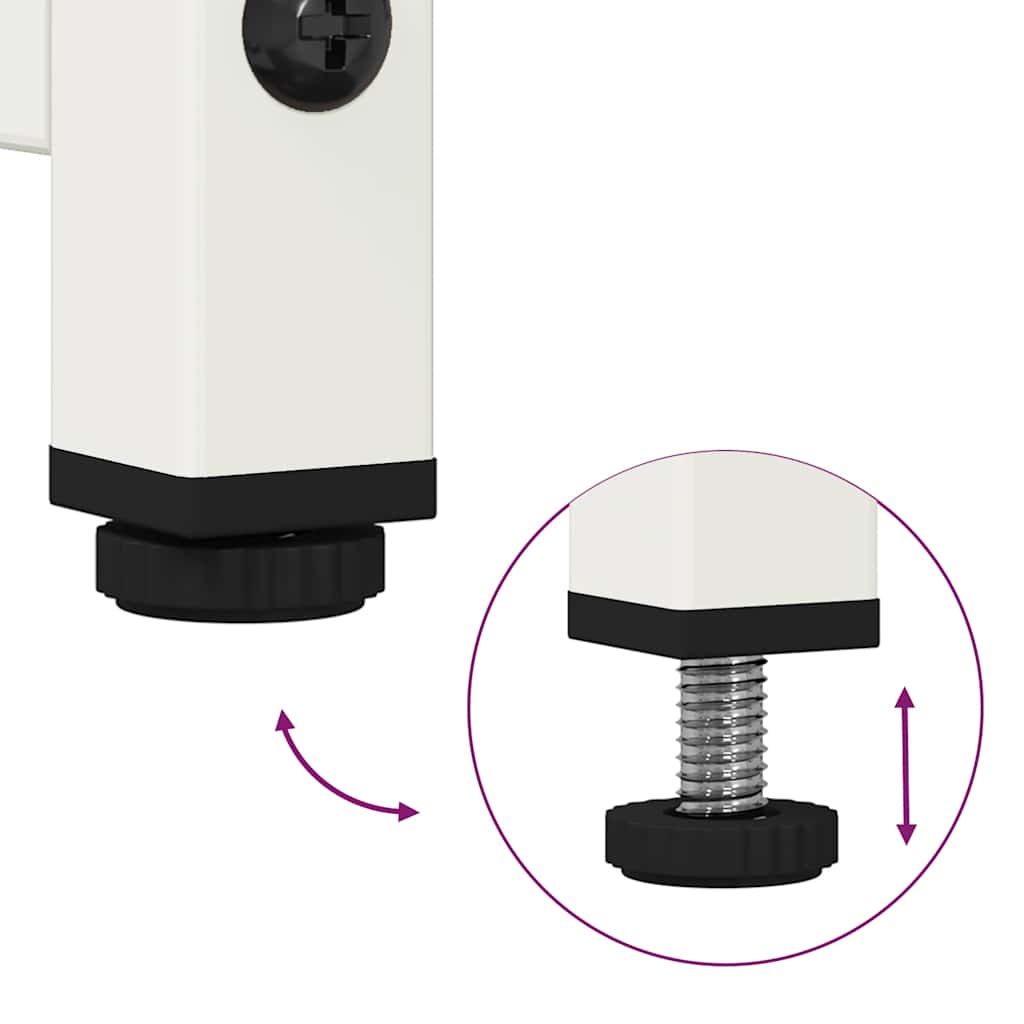 Table de chevet blanc 36x39x78 cm acier laminé à froid - XIOS