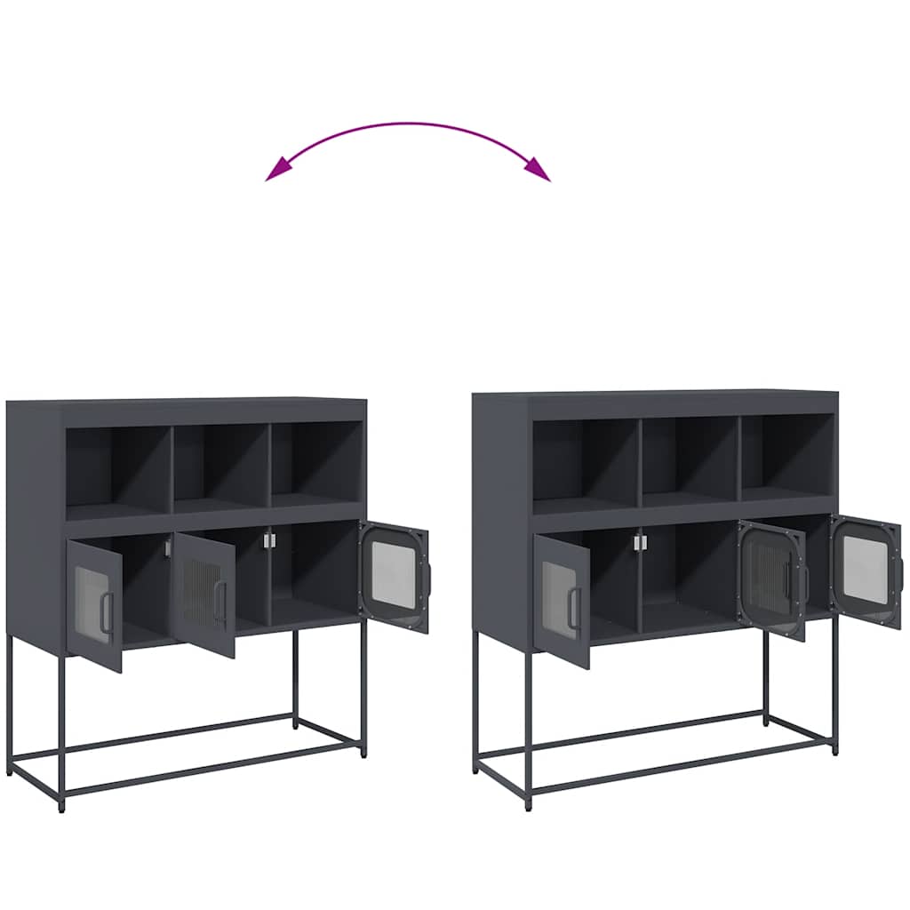 Buffet anthracite 100,5x39x107 cm acier laminé à froid - XIOS