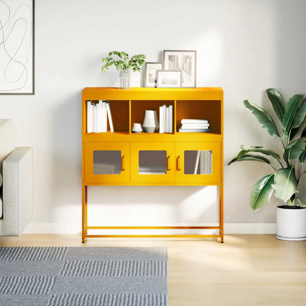 Buffet jaune moutarde 100,5x39x107 cm acier laminé à froid - XIOS