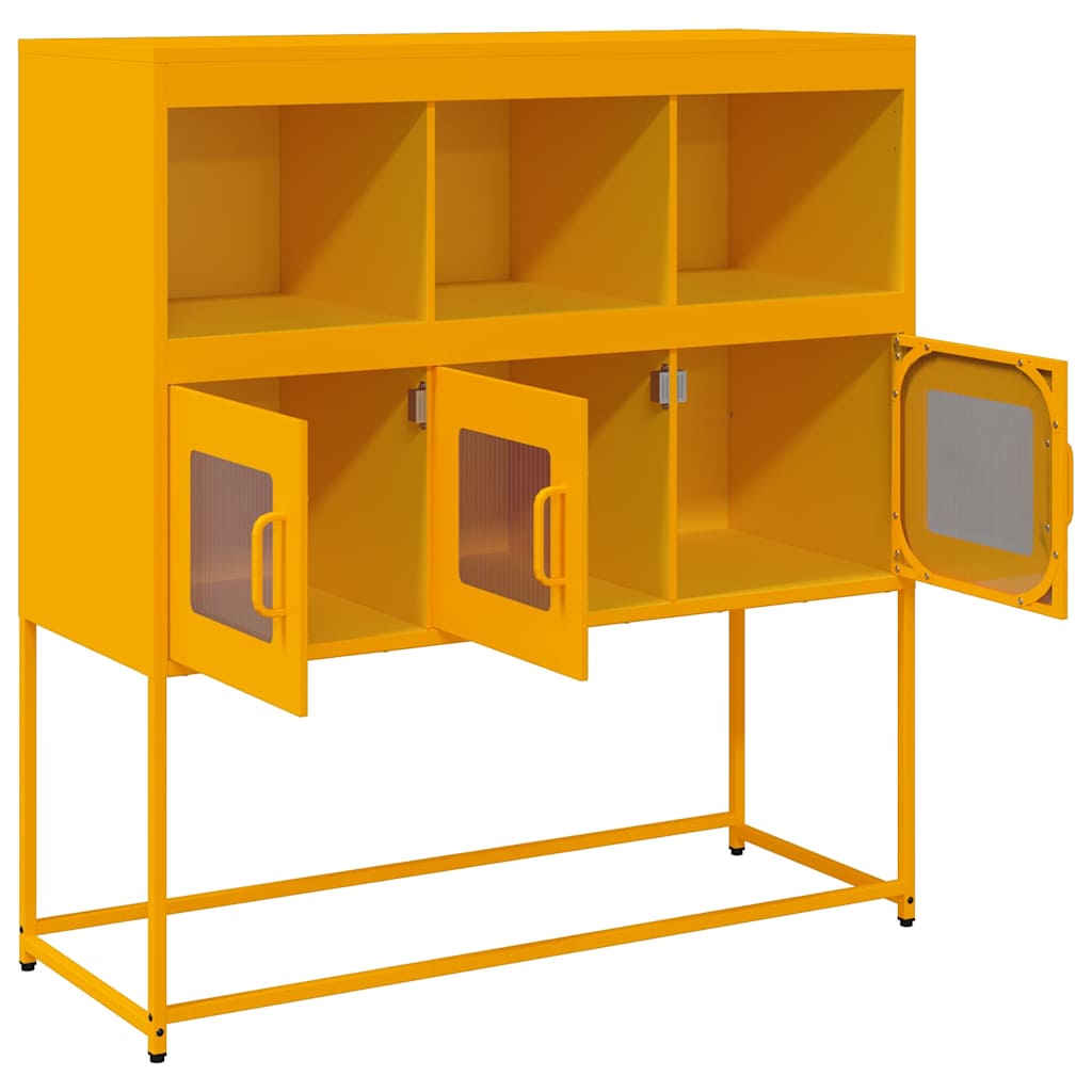 Buffet jaune moutarde 100,5x39x107 cm acier laminé à froid - XIOS