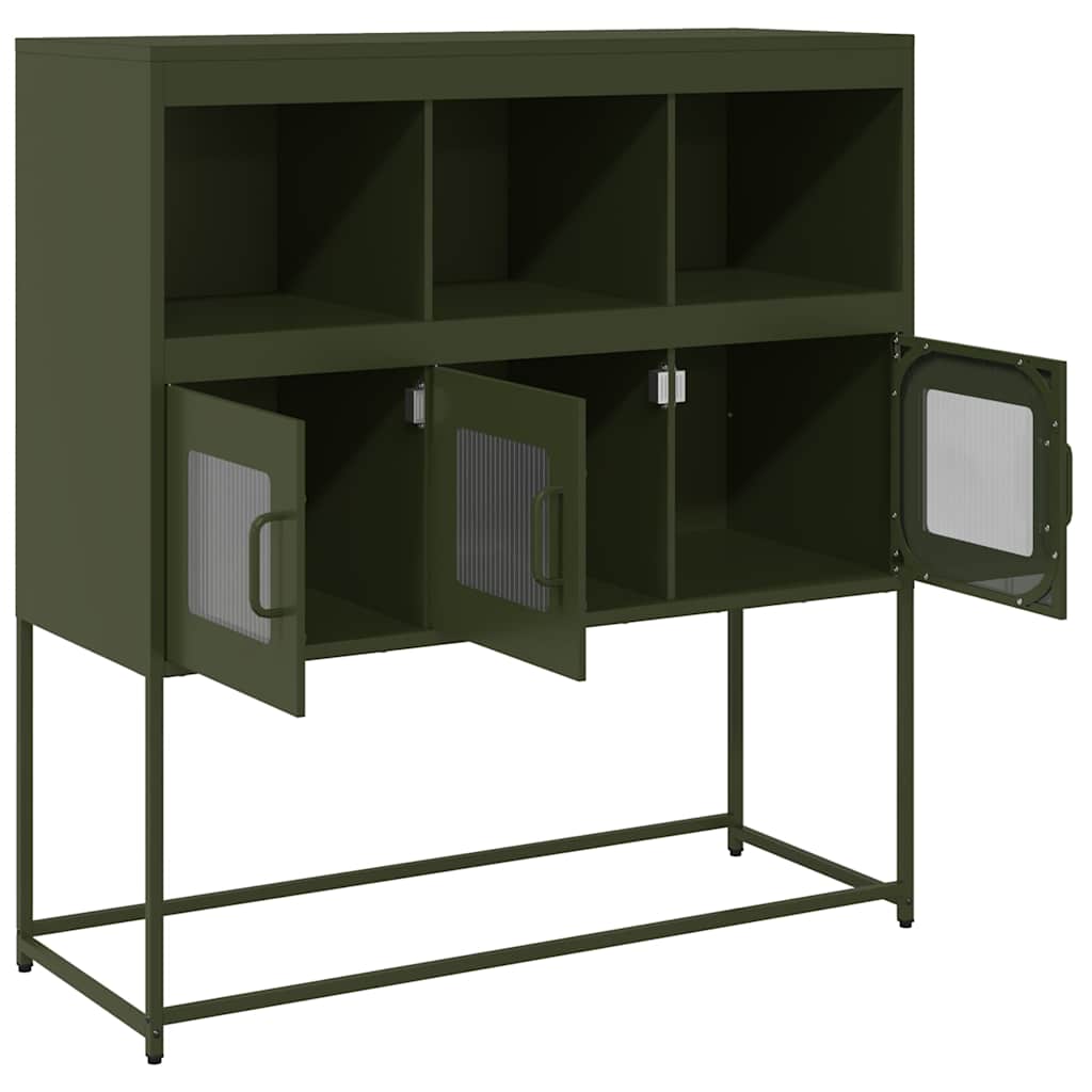 Buffet vert olive 100,5x39x107 cm acier laminé à froid - XIOS
