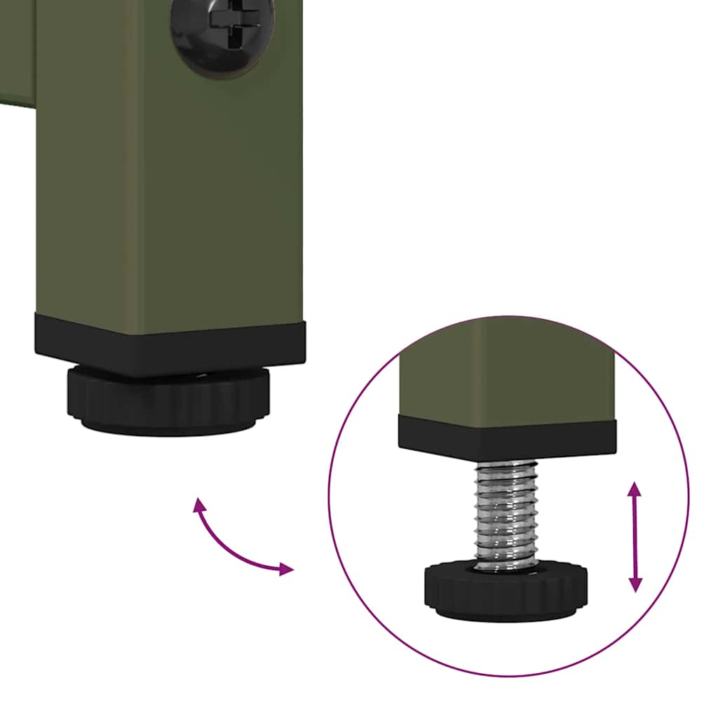Buffet vert olive 100,5x39x107 cm acier laminé à froid - XIOS