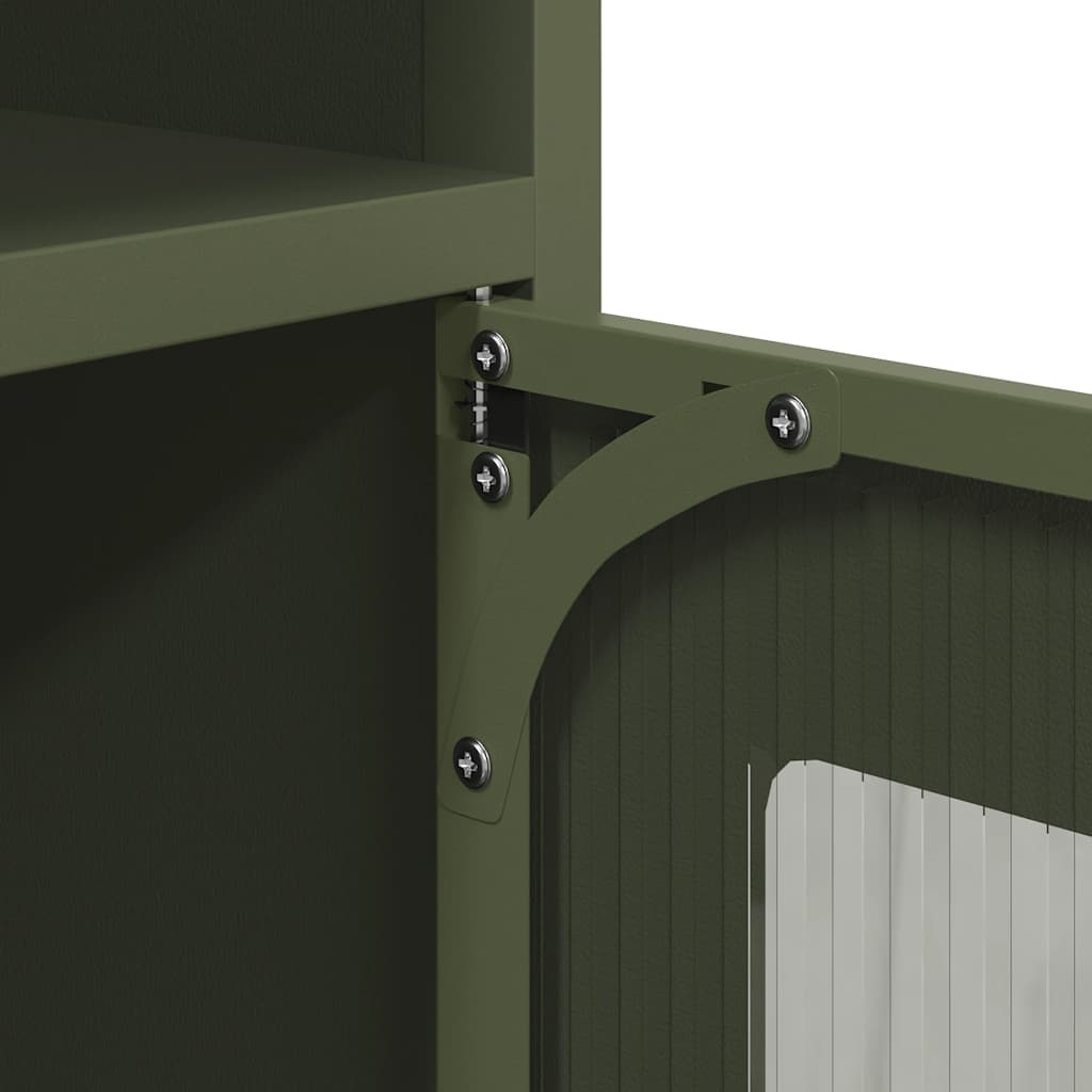 Buffet vert olive 100,5x39x107 cm acier laminé à froid - XIOS