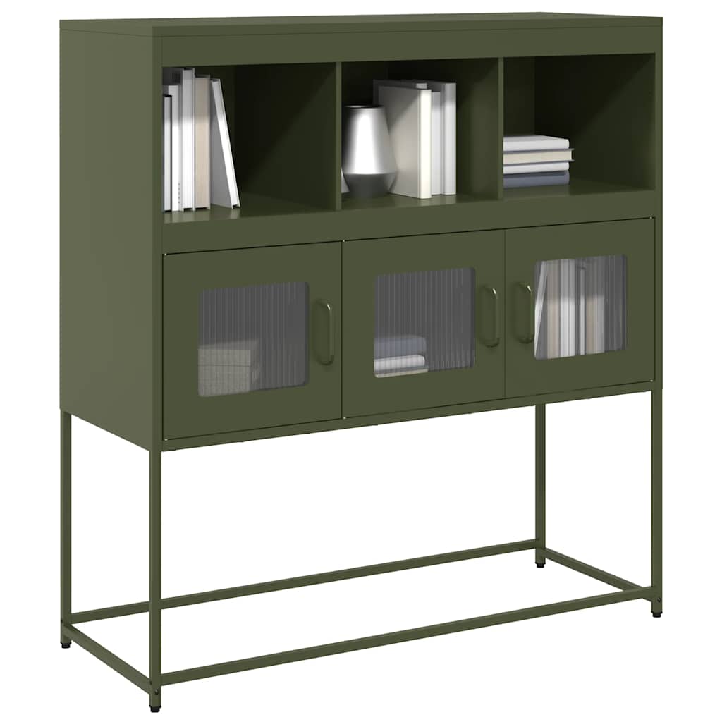 Buffet vert olive 100,5x39x107 cm acier laminé à froid - XIOS