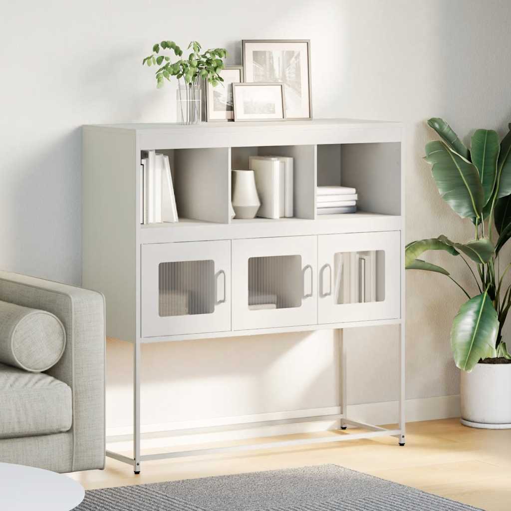 Buffet blanc 100,5x39x107 cm acier laminé à froid - XIOS