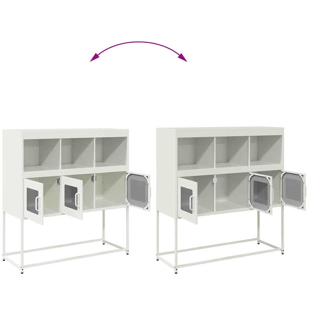 Buffet blanc 100,5x39x107 cm acier laminé à froid - XIOS