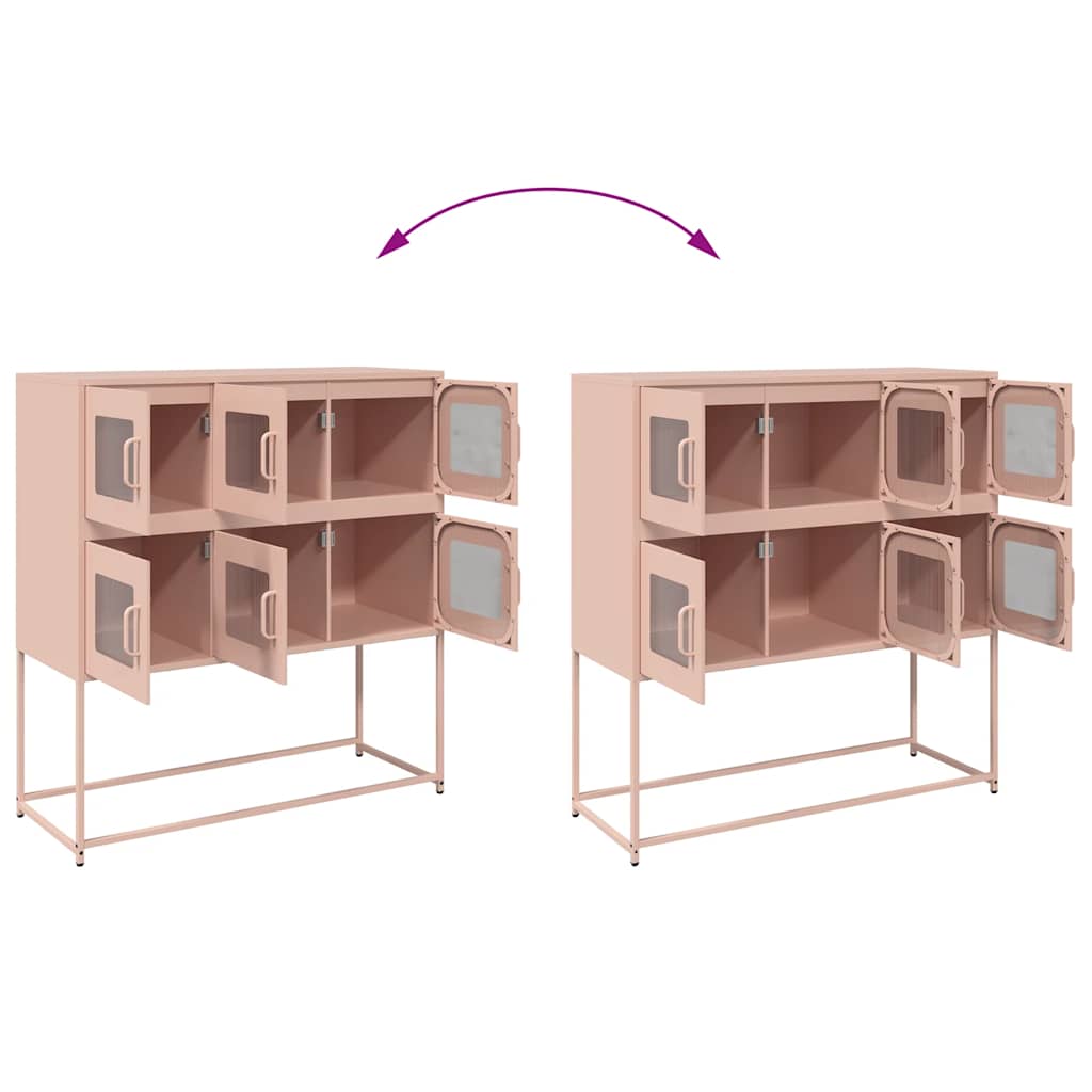 Buffet rose 100,5x39x107 cm acier laminé à froid - XIOS