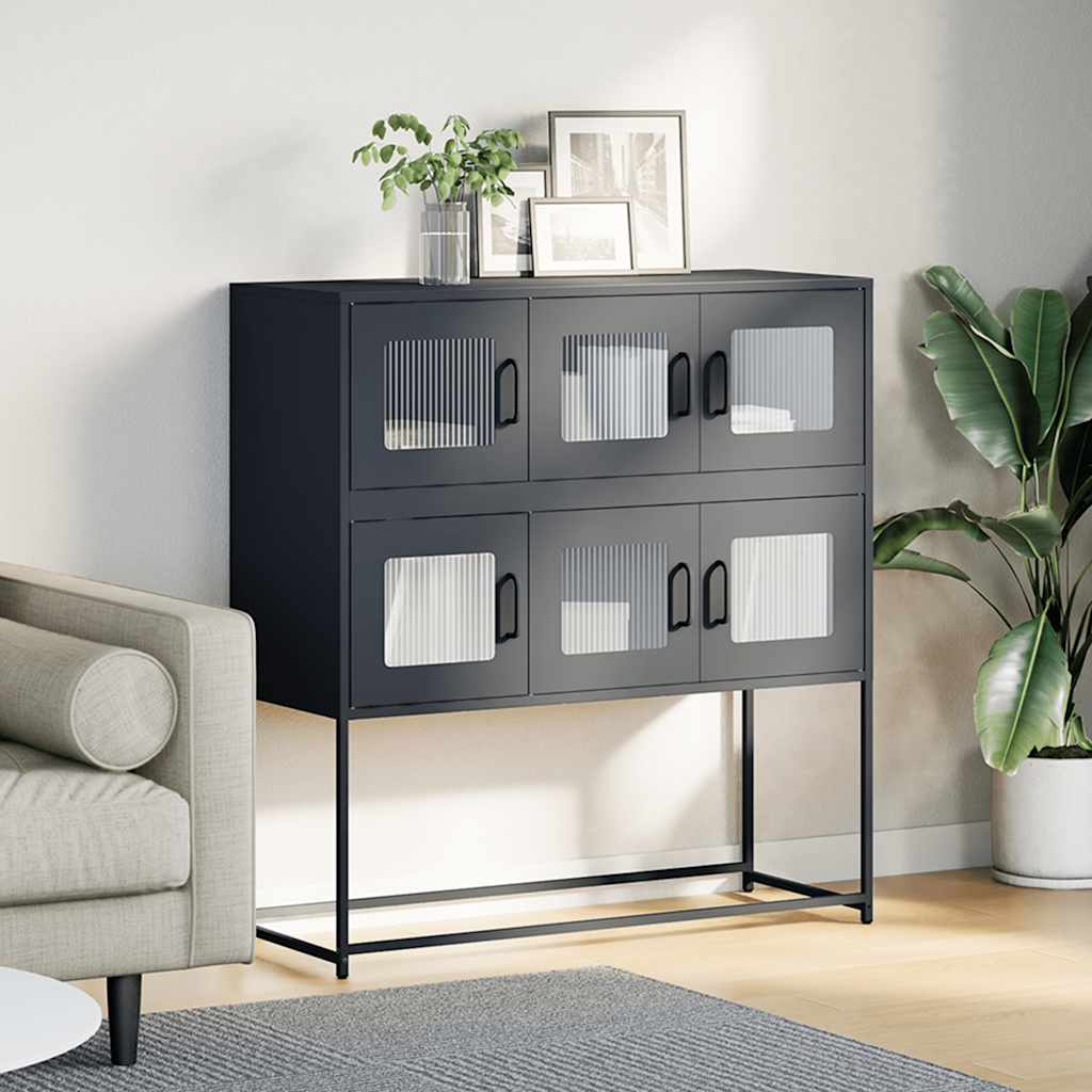 Buffet anthracite 100,5x39x107 cm acier laminé à froid - XIOS