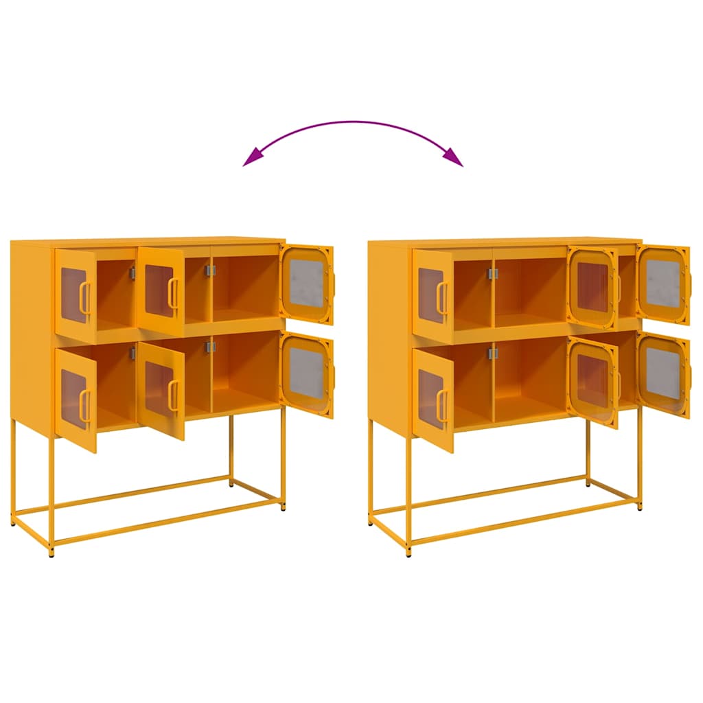 Buffet jaune moutarde 100,5x39x107 cm acier laminé à froid - XIOS